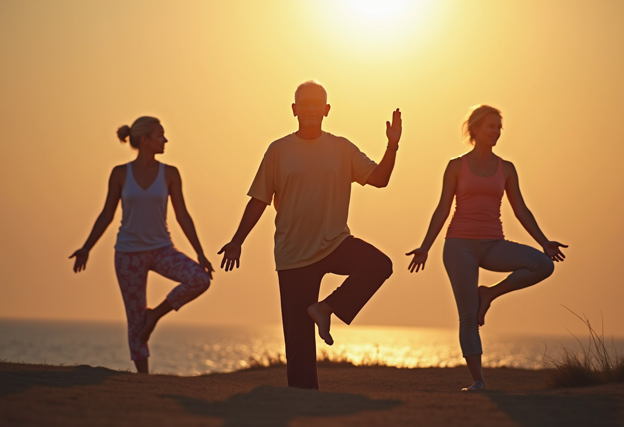 Групова практика йоги на природі